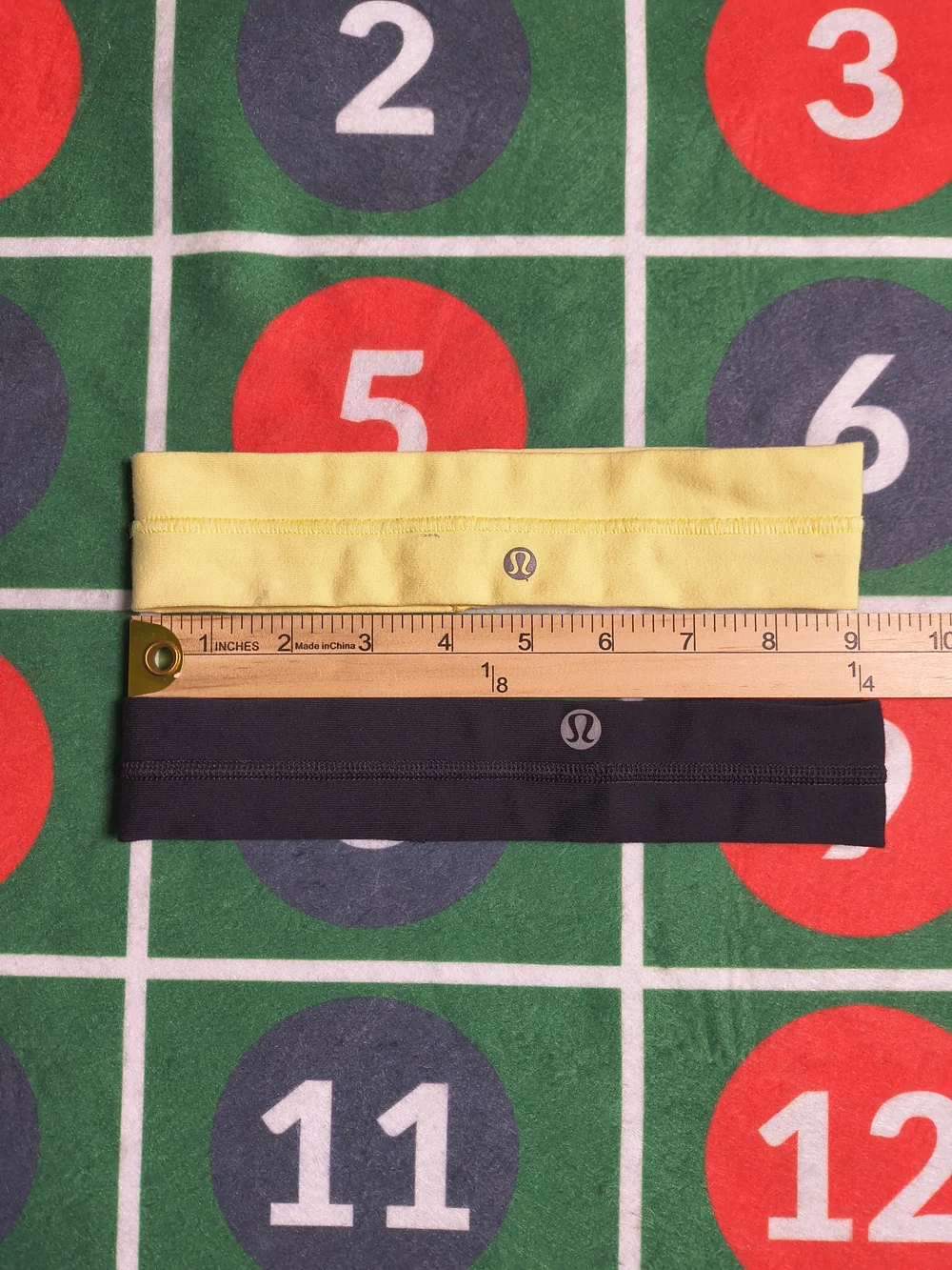 Lululemon Athletica Headbands 2 Pack Black Yellow Grippy Workout Hair Bands